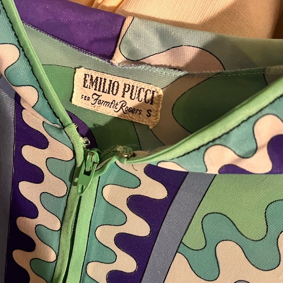 Vintage Emilio Pucci Long Sleeve Dress in Purple and Green - Picture 3 of 3